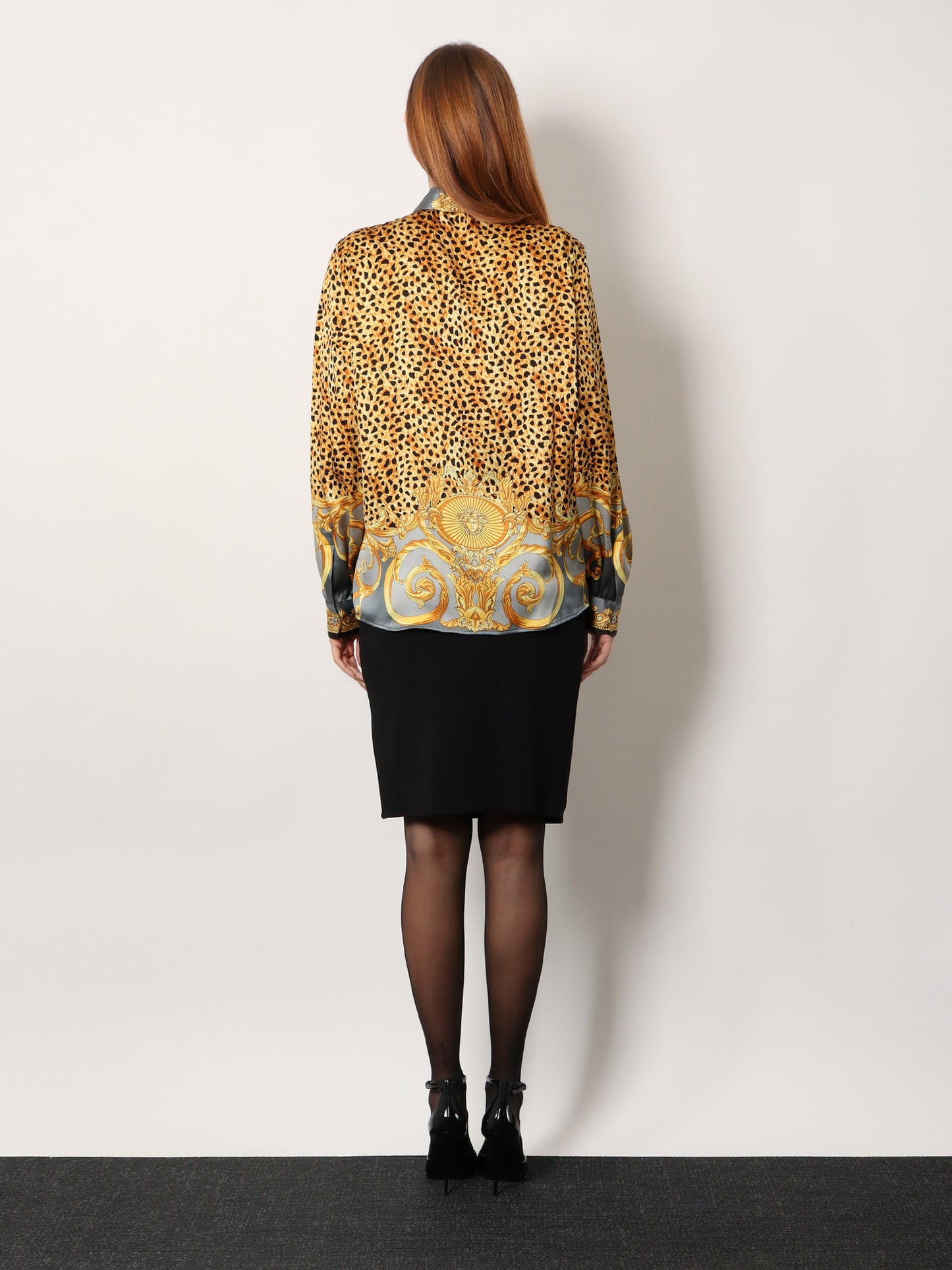 Cheetah Foulard Lavallière silk shirt