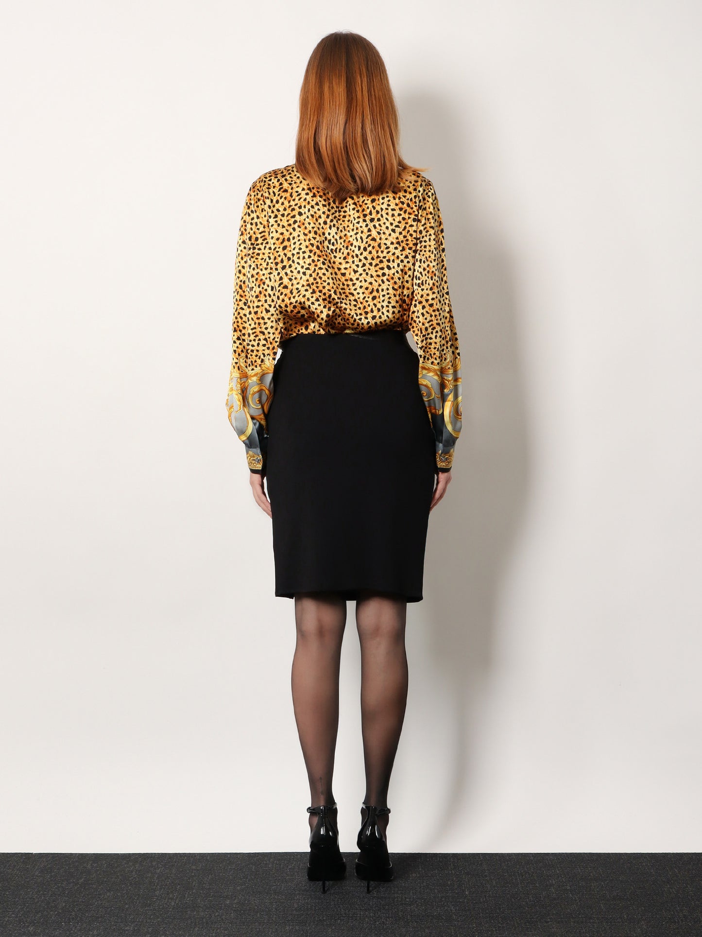 Stretch viscose midi skirt