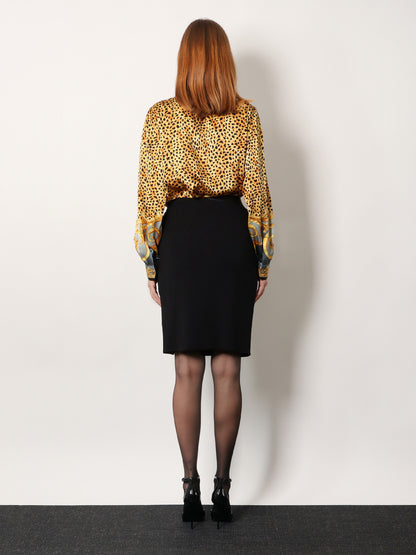 Stretch viscose midi skirt thumbnail