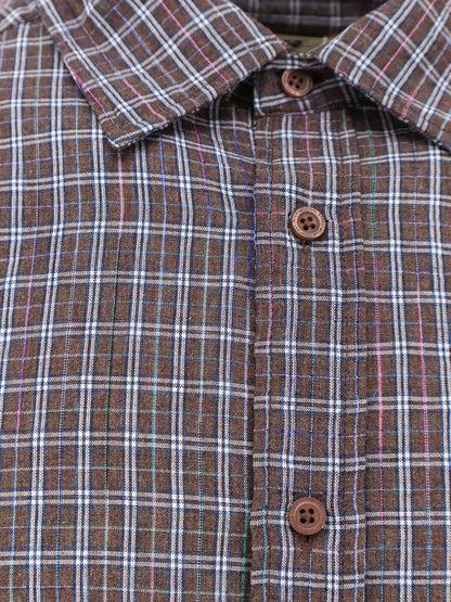 WBBuzo Chuck cotton blend shirt with check print thumbnail