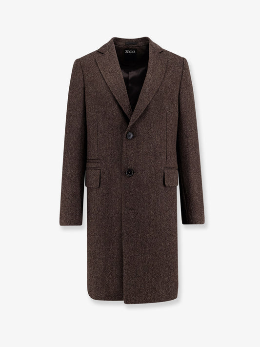 Single-breasted wool coat