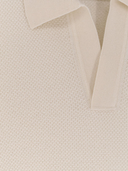 Jacquard cashmere polo sweater thumbnail