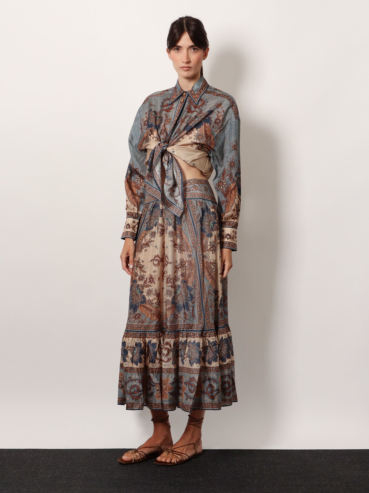 Ascension Tiered midi skirt