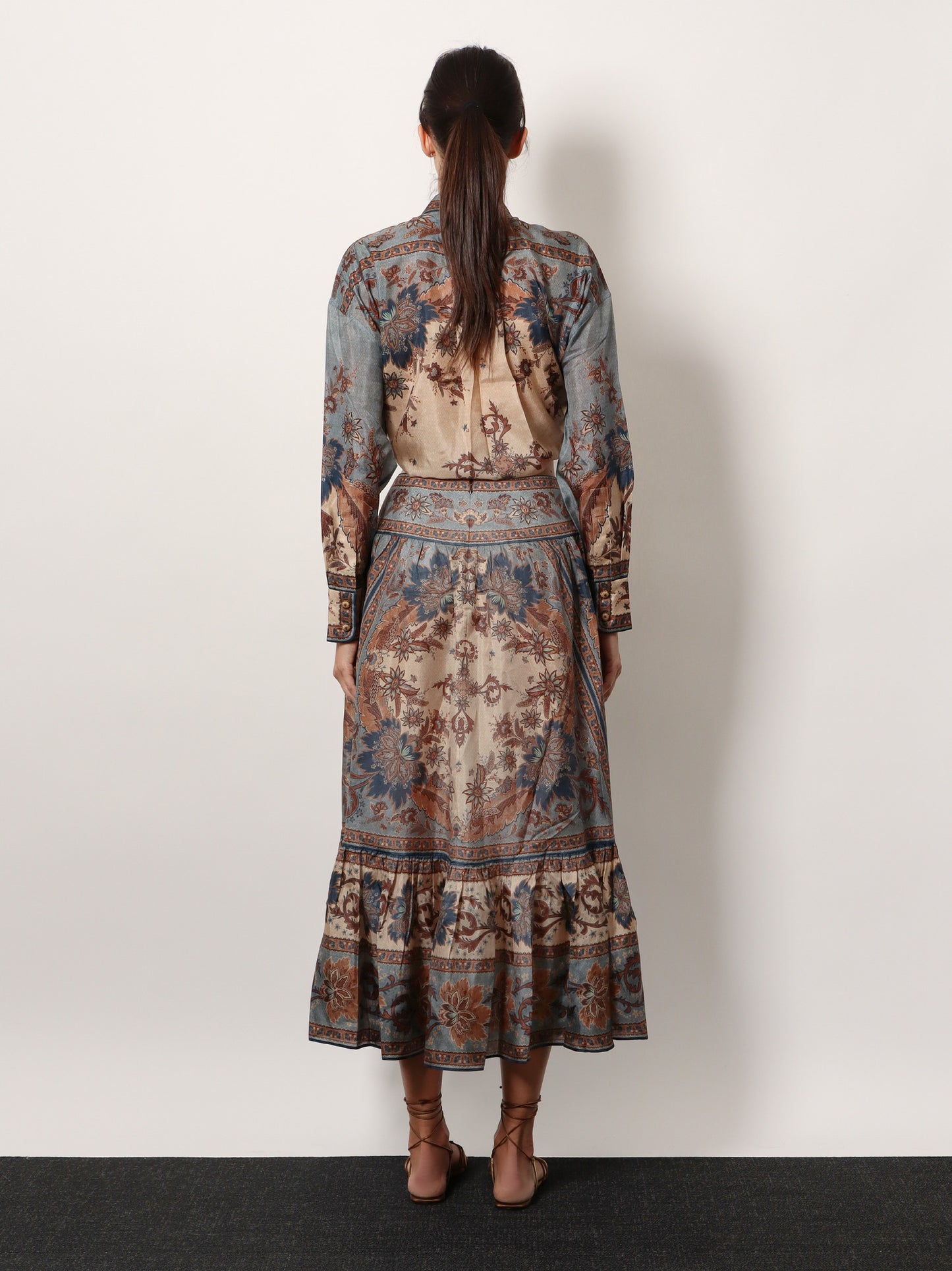 Ascension Tiered midi skirt