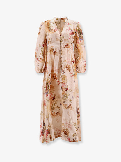 Ascension Plunge linen Midi Dress thumbnail