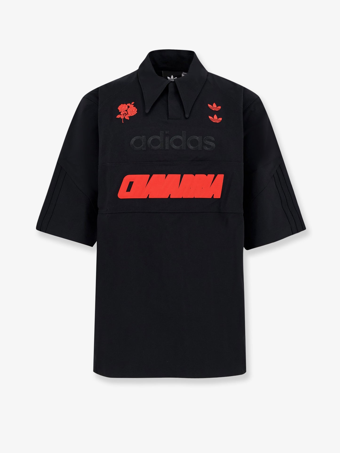 Technical fabric polo shirt with mesh inserts Adidas for Willy Chavarria