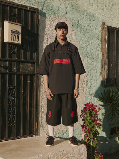 Technical fabric polo shirt with mesh inserts Adidas for Willy Chavarria thumbnail