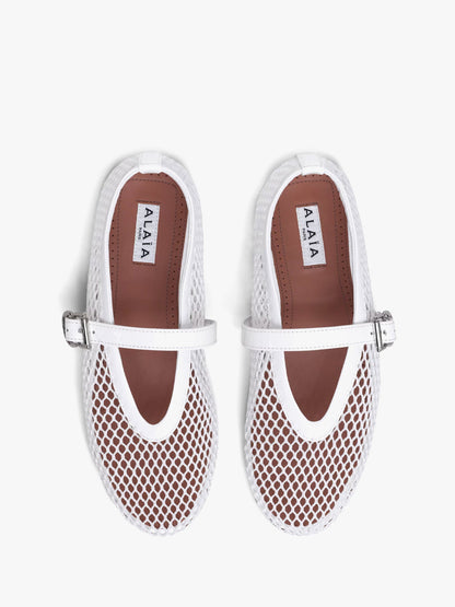 Mesh ballerinas with patent leather inserts thumbnail