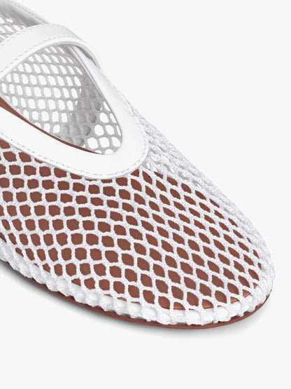 Mesh ballerinas with patent leather inserts thumbnail