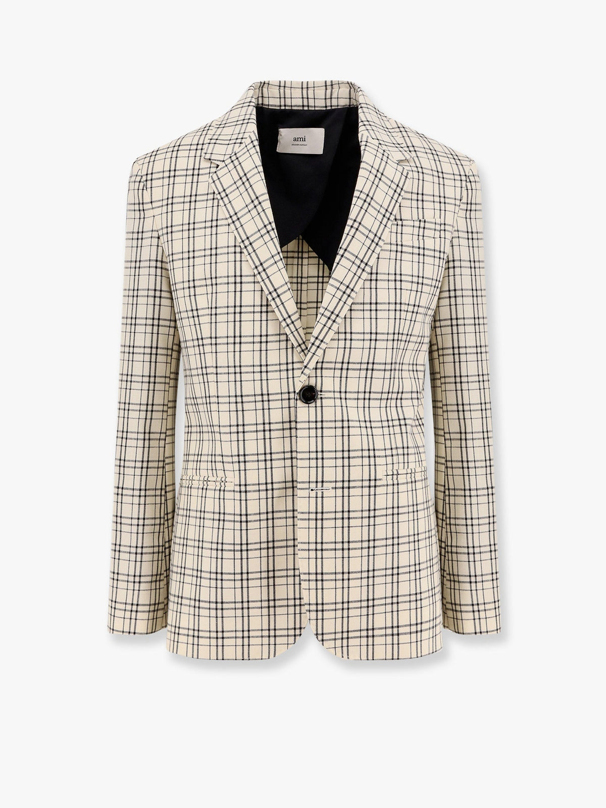 Virgin wool blazer madras motif