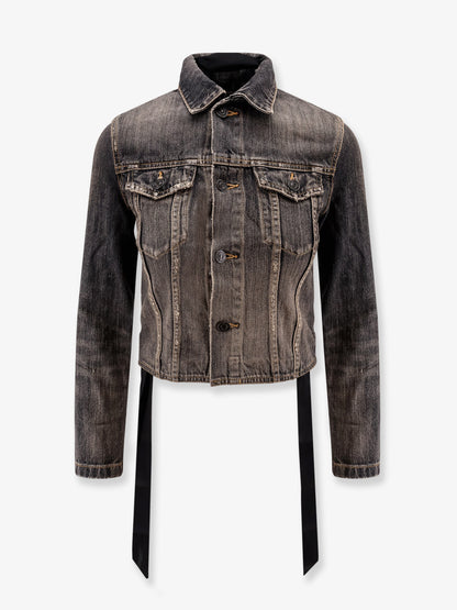 Denim jacket with satin laces thumbnail