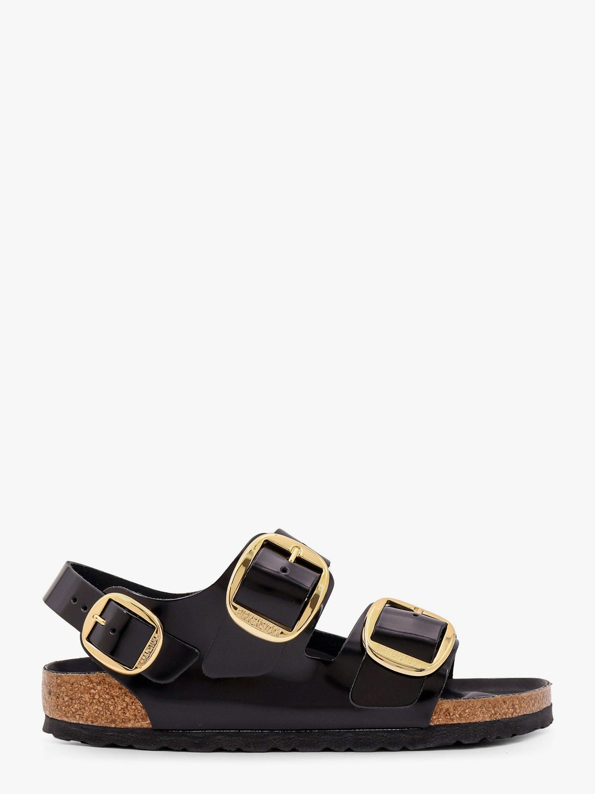 Milano big buckle patent leather sandals