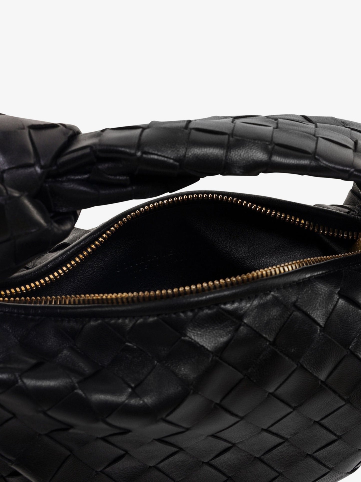 Mini jodie leather handbag with intrecciato motif