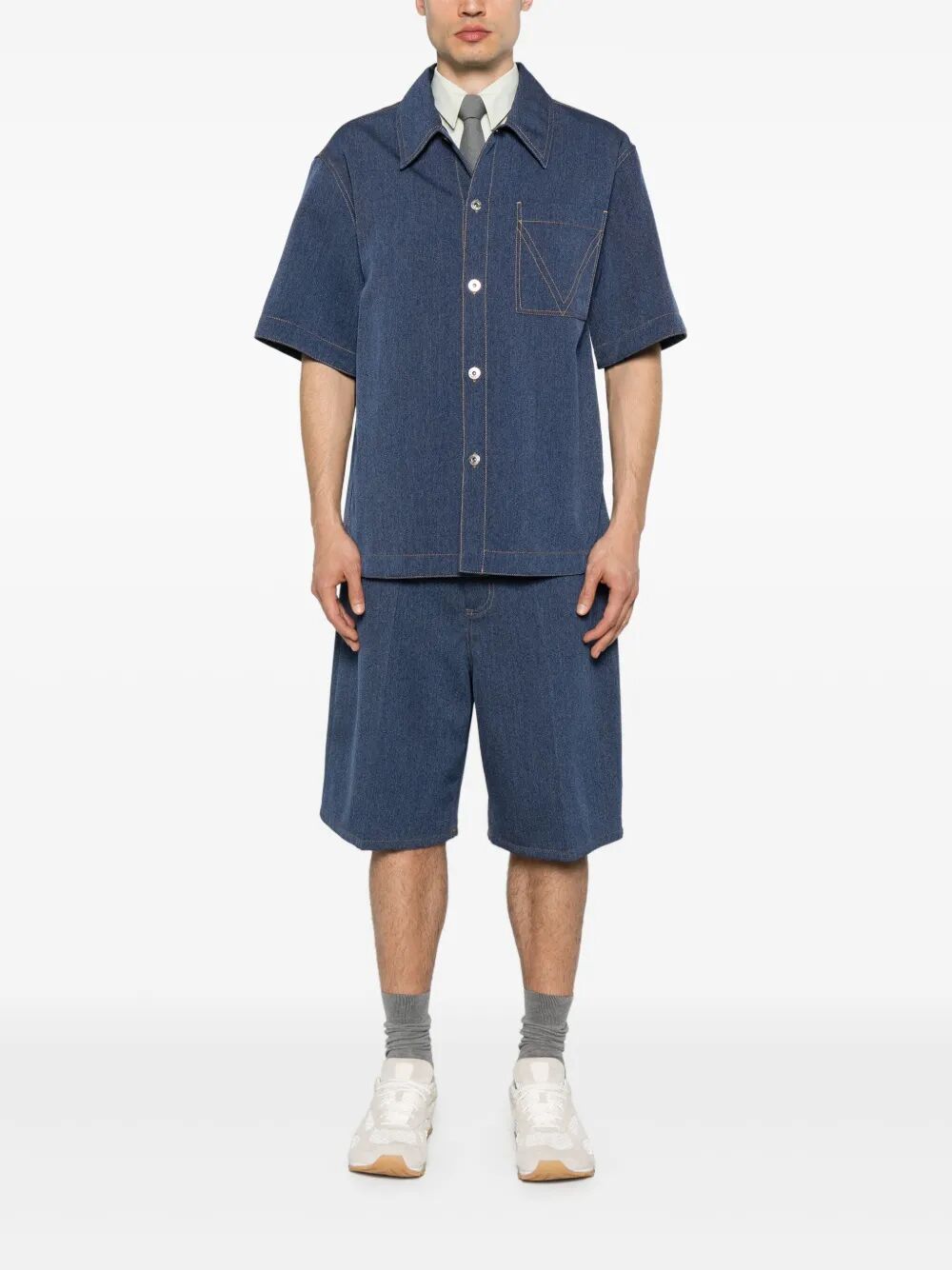 Camicia in lana e cotone