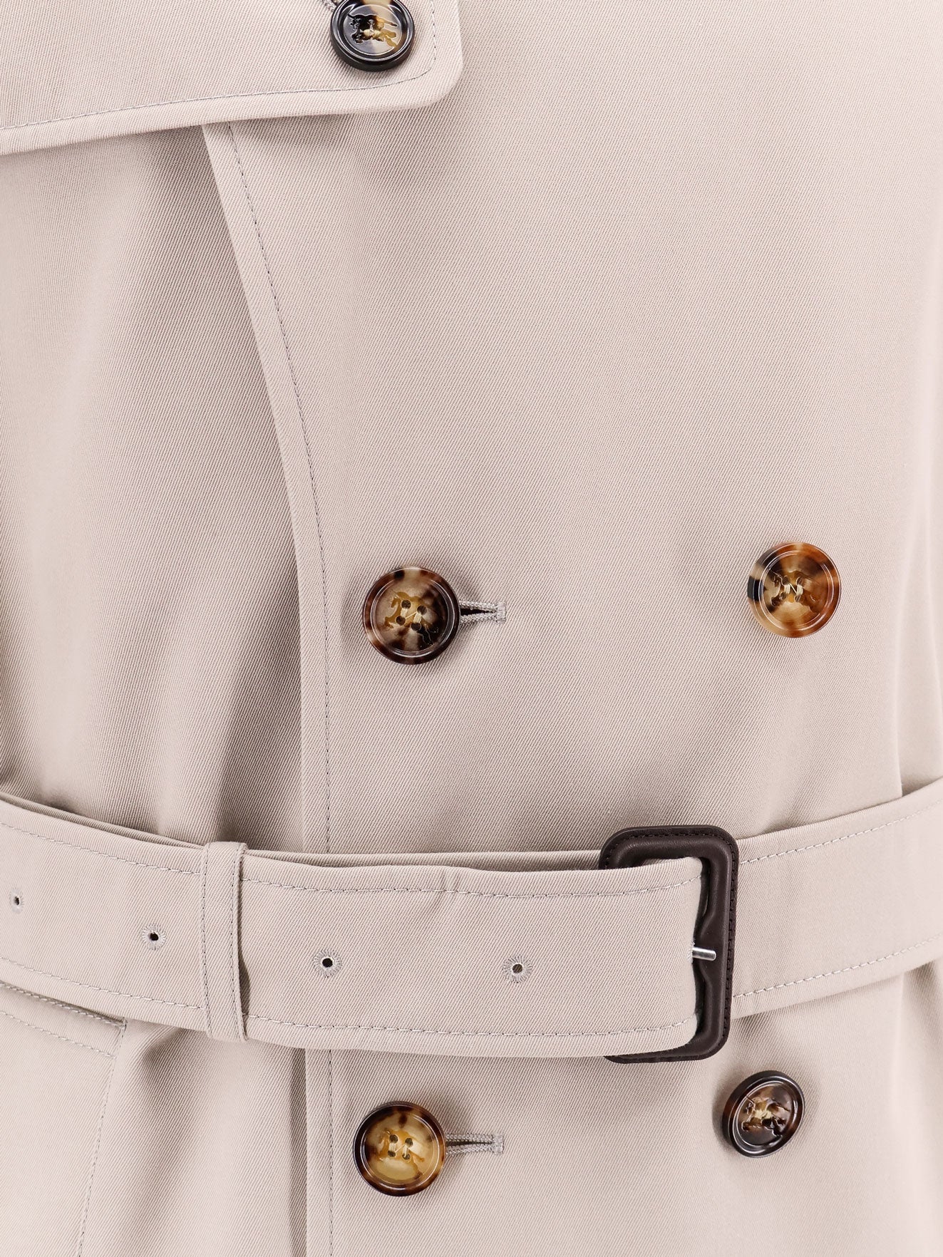 Trench in misto cotone con interno check