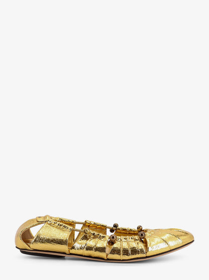 Gold leather Ballerinas thumbnail