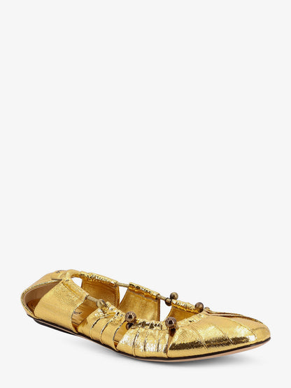 Gold leather Ballerinas thumbnail