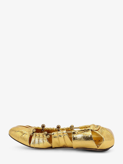 Gold leather Ballerinas thumbnail