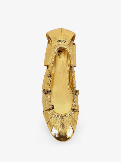 Gold leather Ballerinas thumbnail