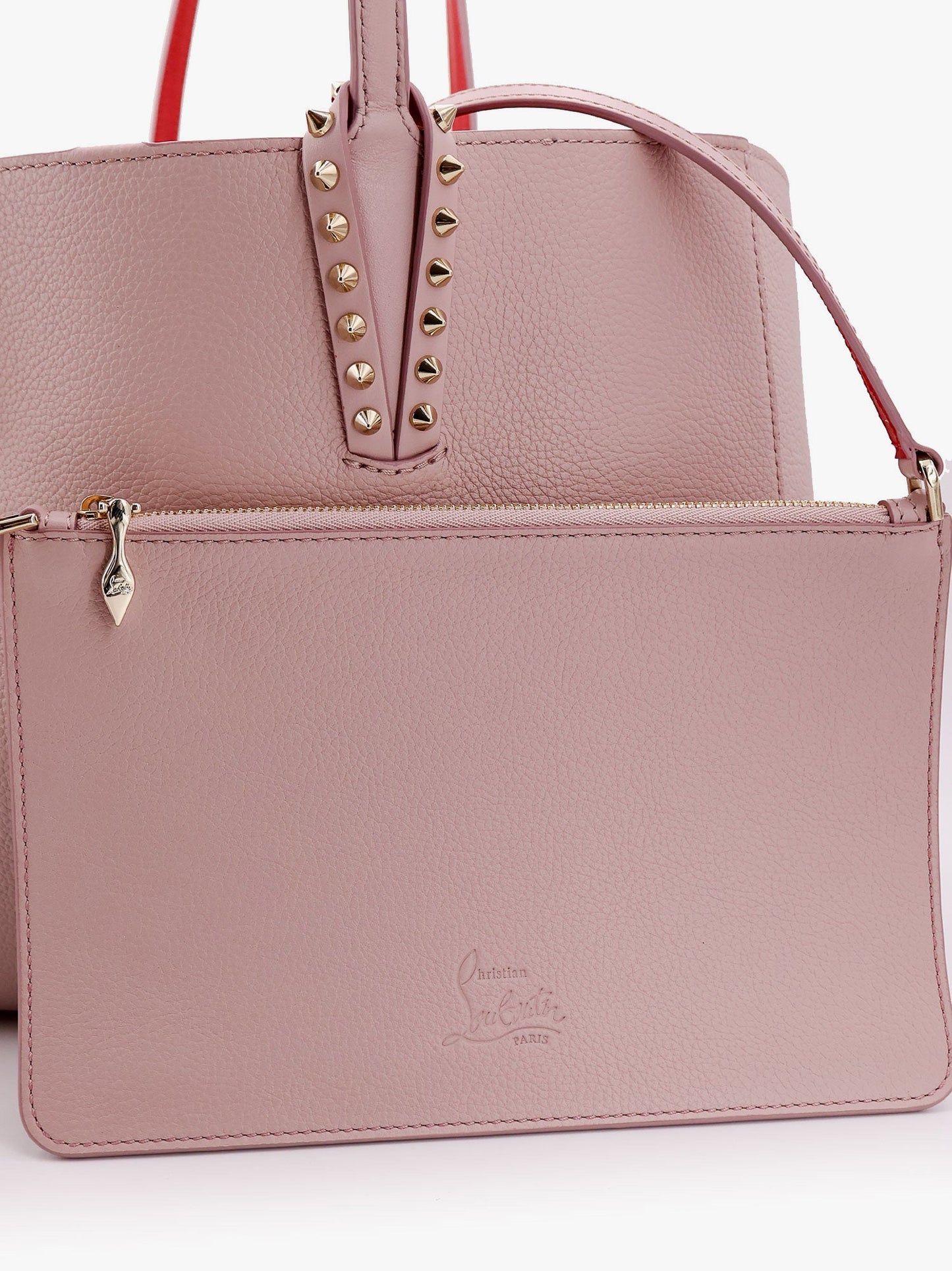 Cabata shoulder bag in leather with studs detail on the front