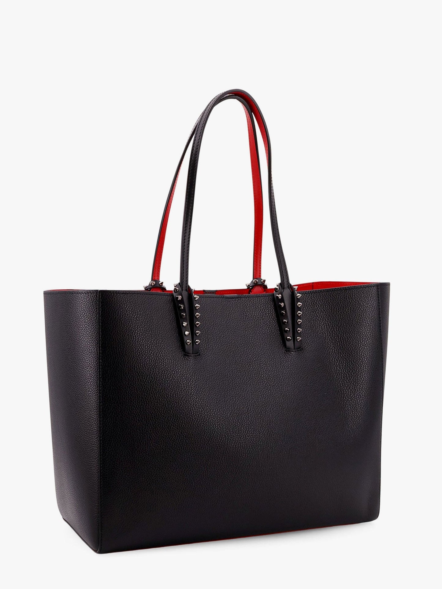 Cabata leather shoulder bag with iconic metal spikes