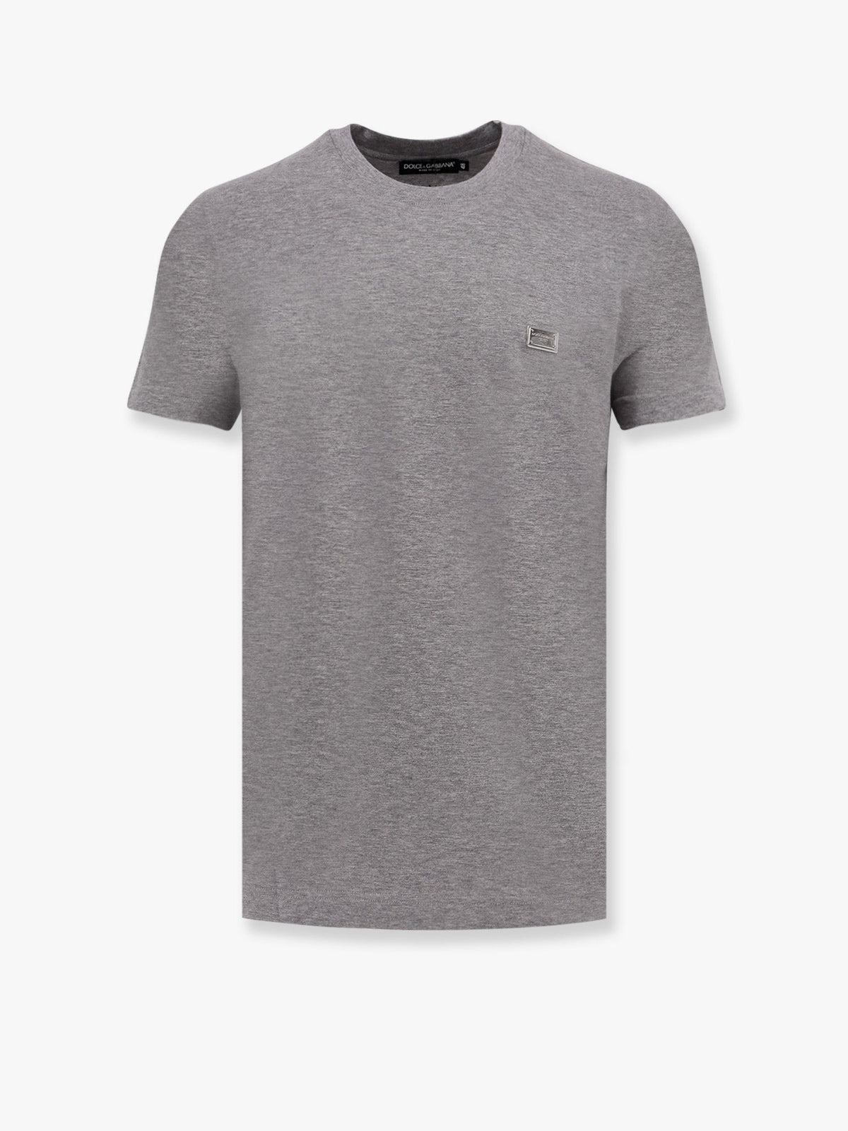 Cotton t-shirt with metal logo detail