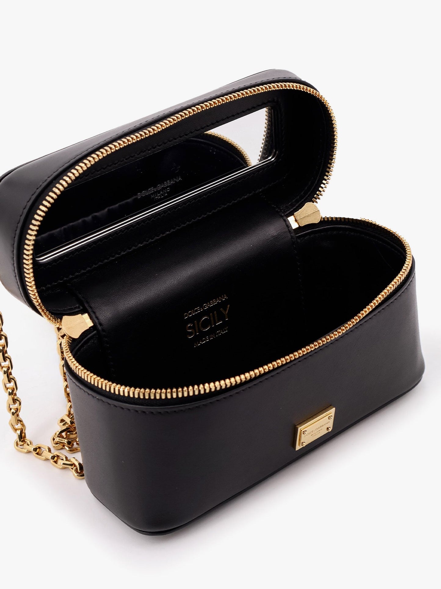 Borsa a tracolla sicily in pelle con targhetta logo in metallo