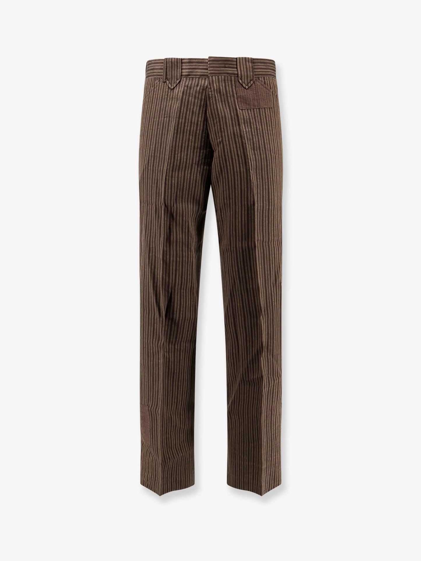 Pantaloni in misto lino con motivo a righe