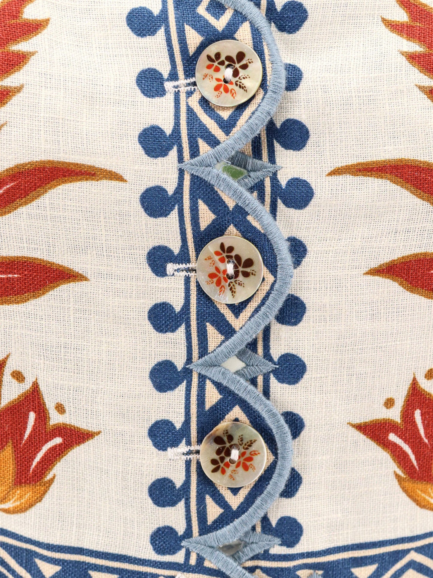 Linen dress with floral prints