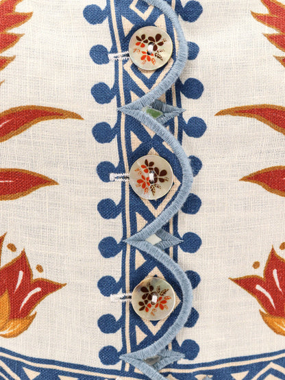 Linen dress with floral prints thumbnail