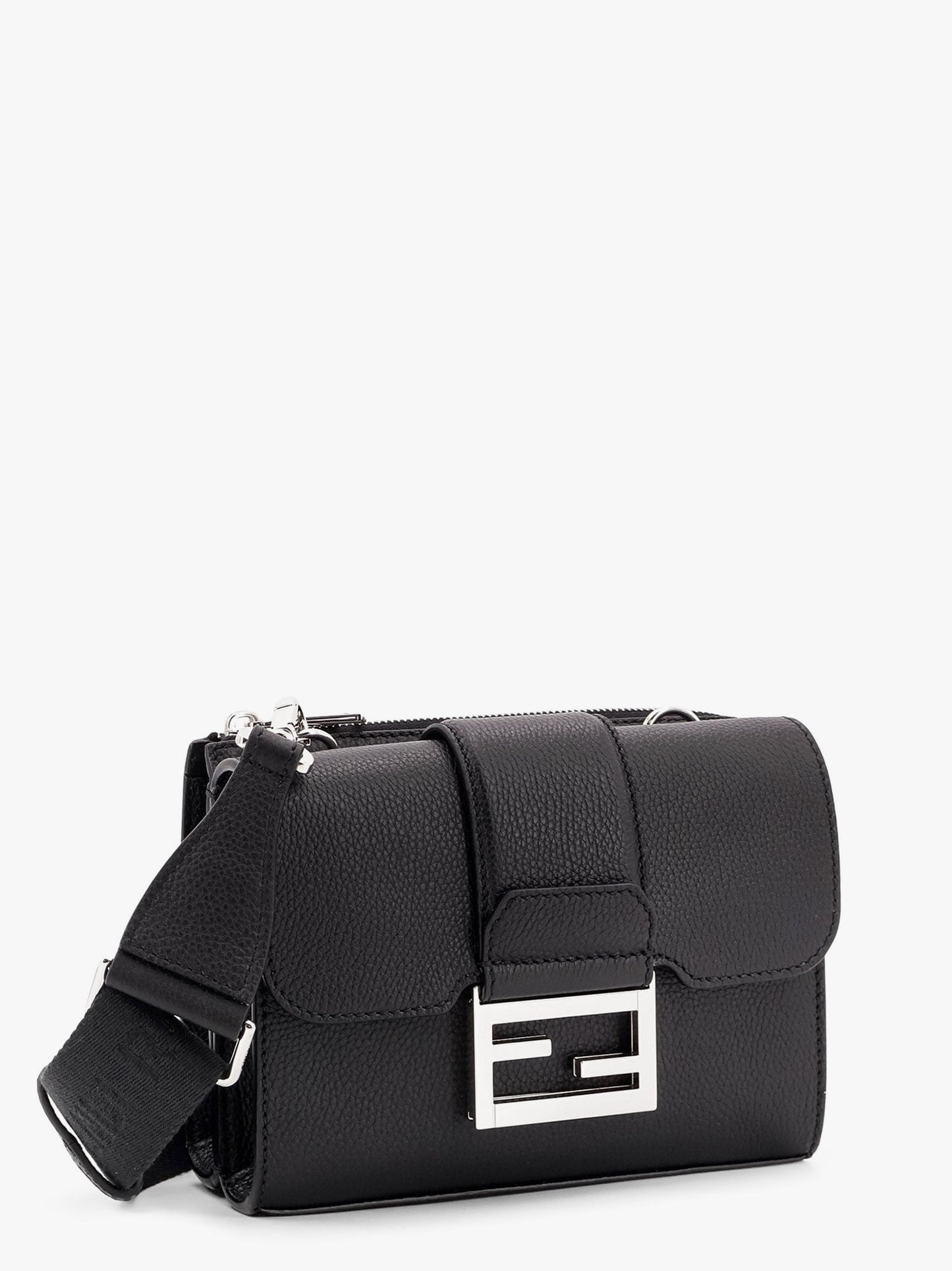 Baguette double leather shoulder bag