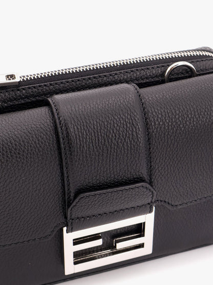 Baguette double leather shoulder bag thumbnail