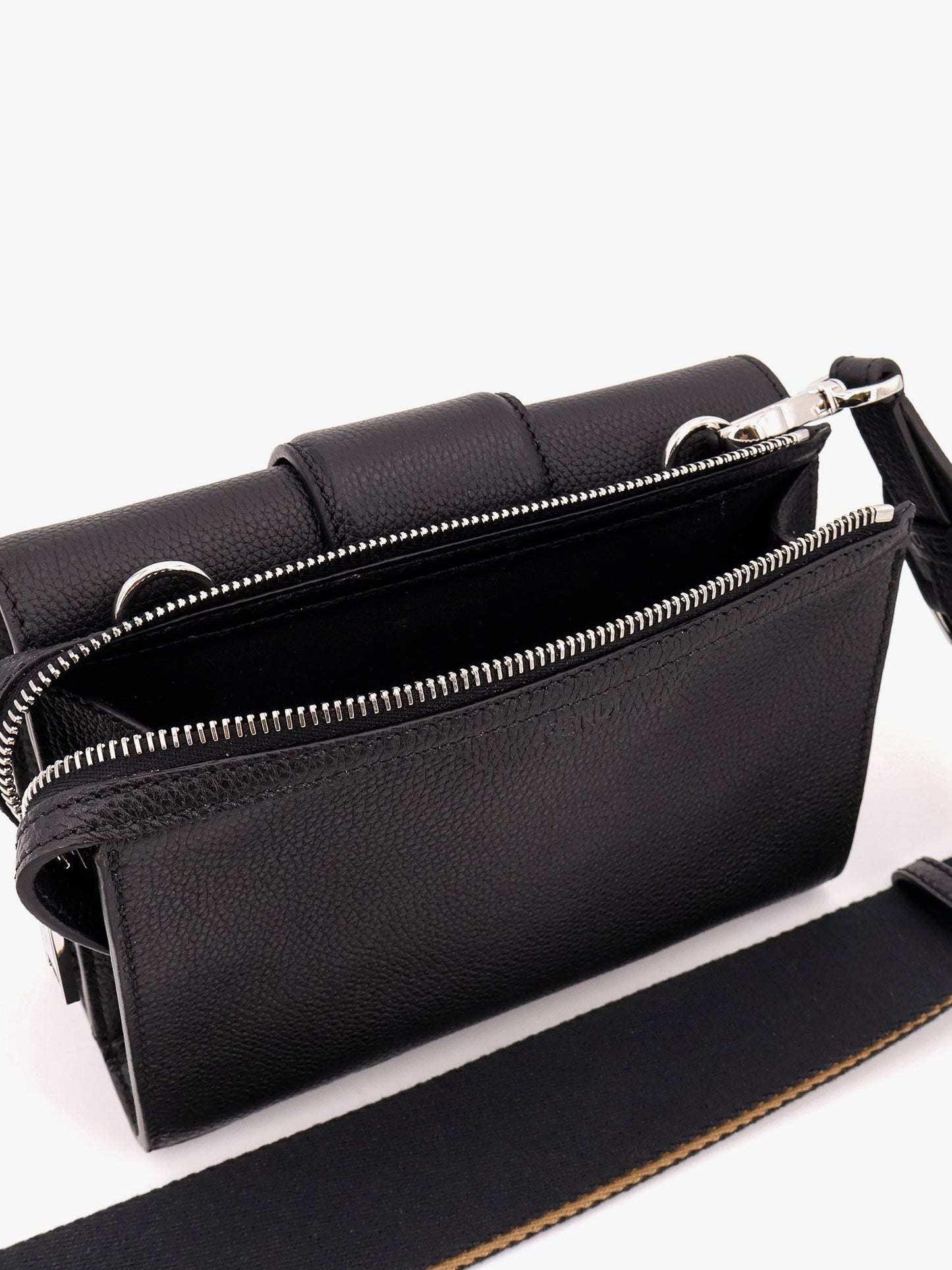 Baguette double leather shoulder bag