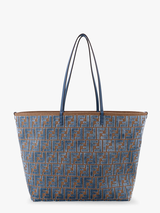 Borsa shopping roll large in velluto ff jacquard