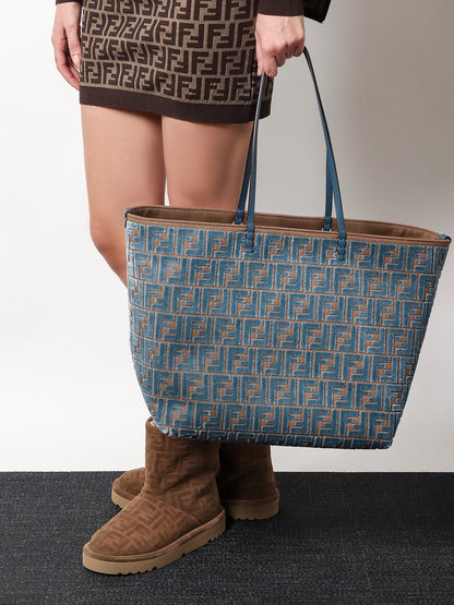 Roll large ff jacquard velvet shopping bag thumbnail