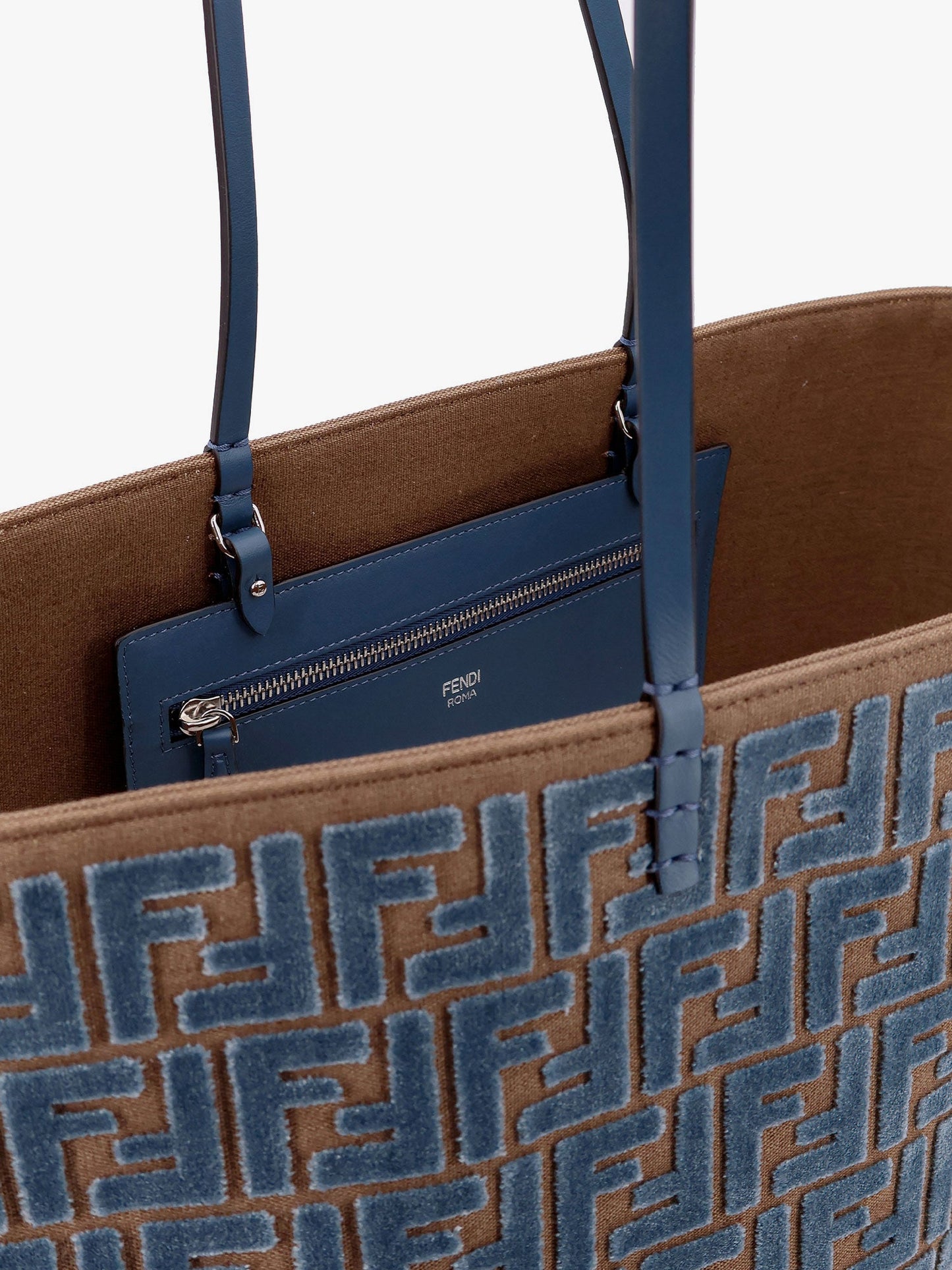 Roll large ff jacquard velvet shopping bag