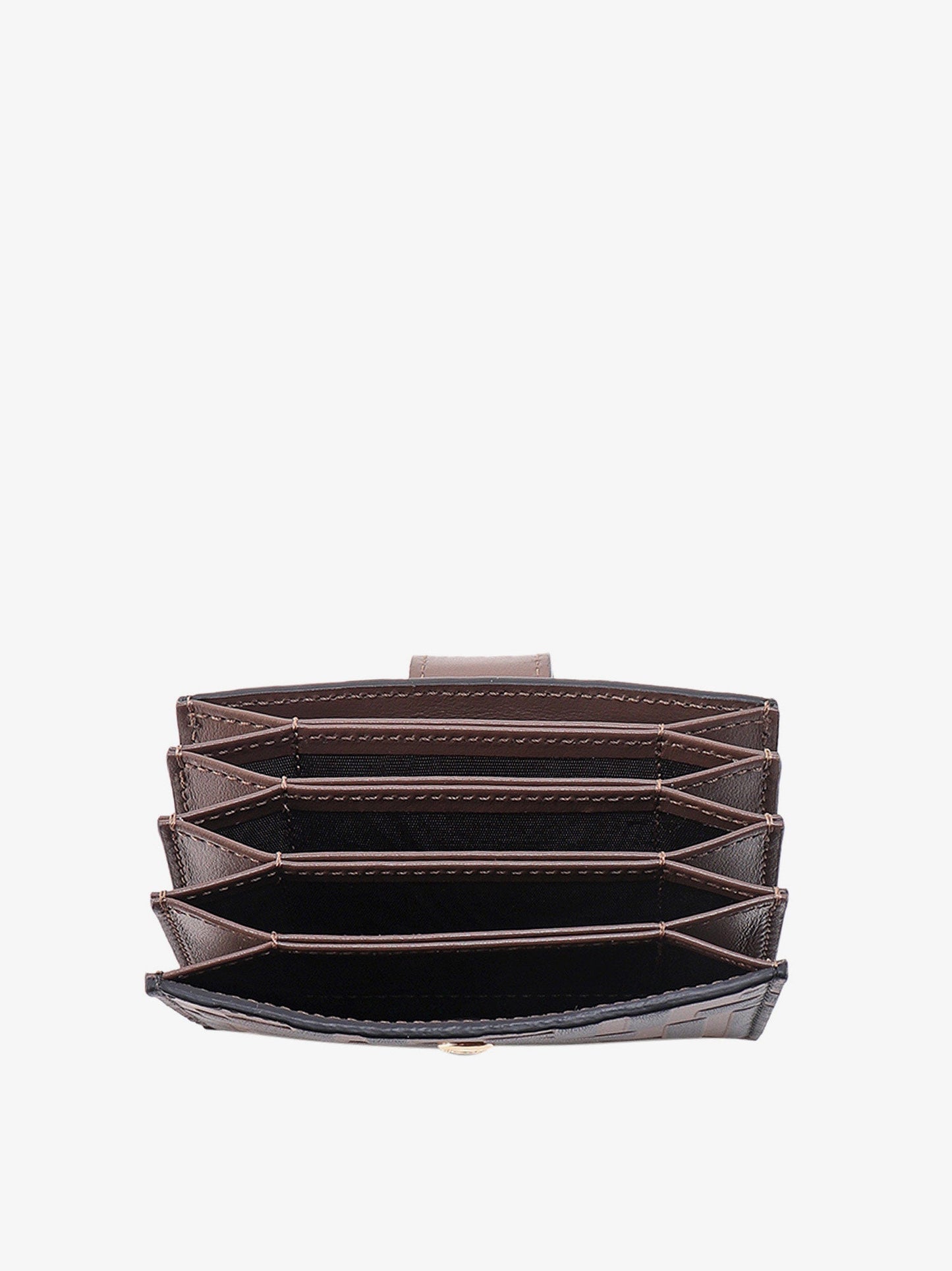 Portacarte in pelle con motivo ff in rilievo