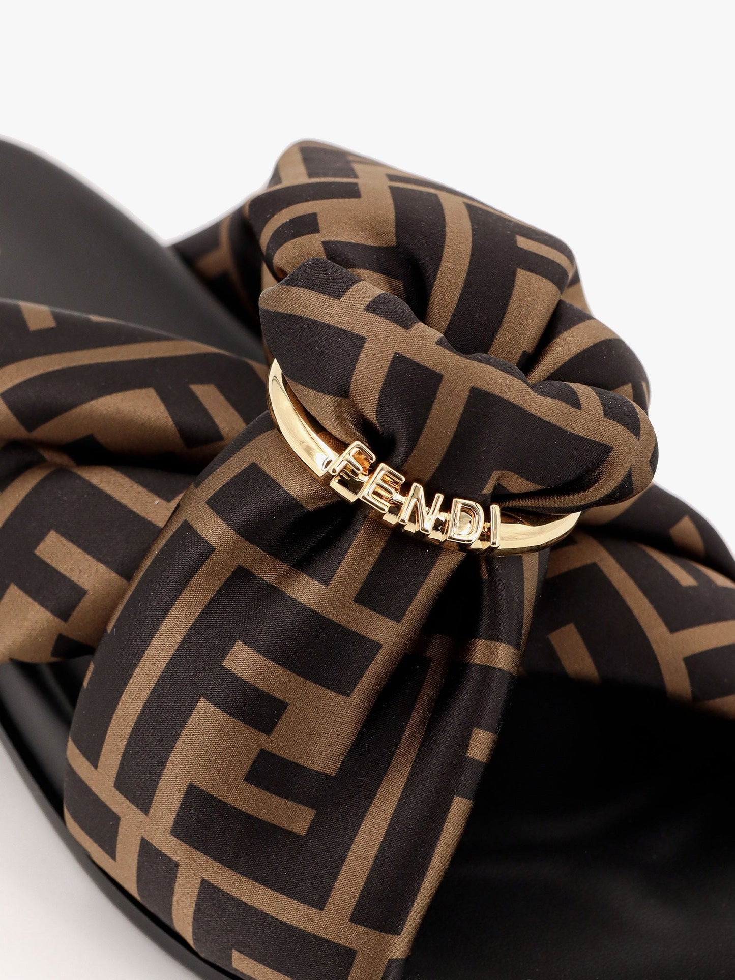 Feel satin slides with ff motif