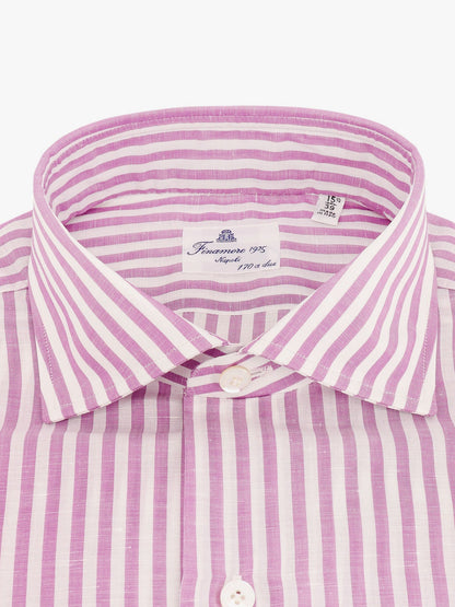 170 a due striped linen and cotton shirt thumbnail