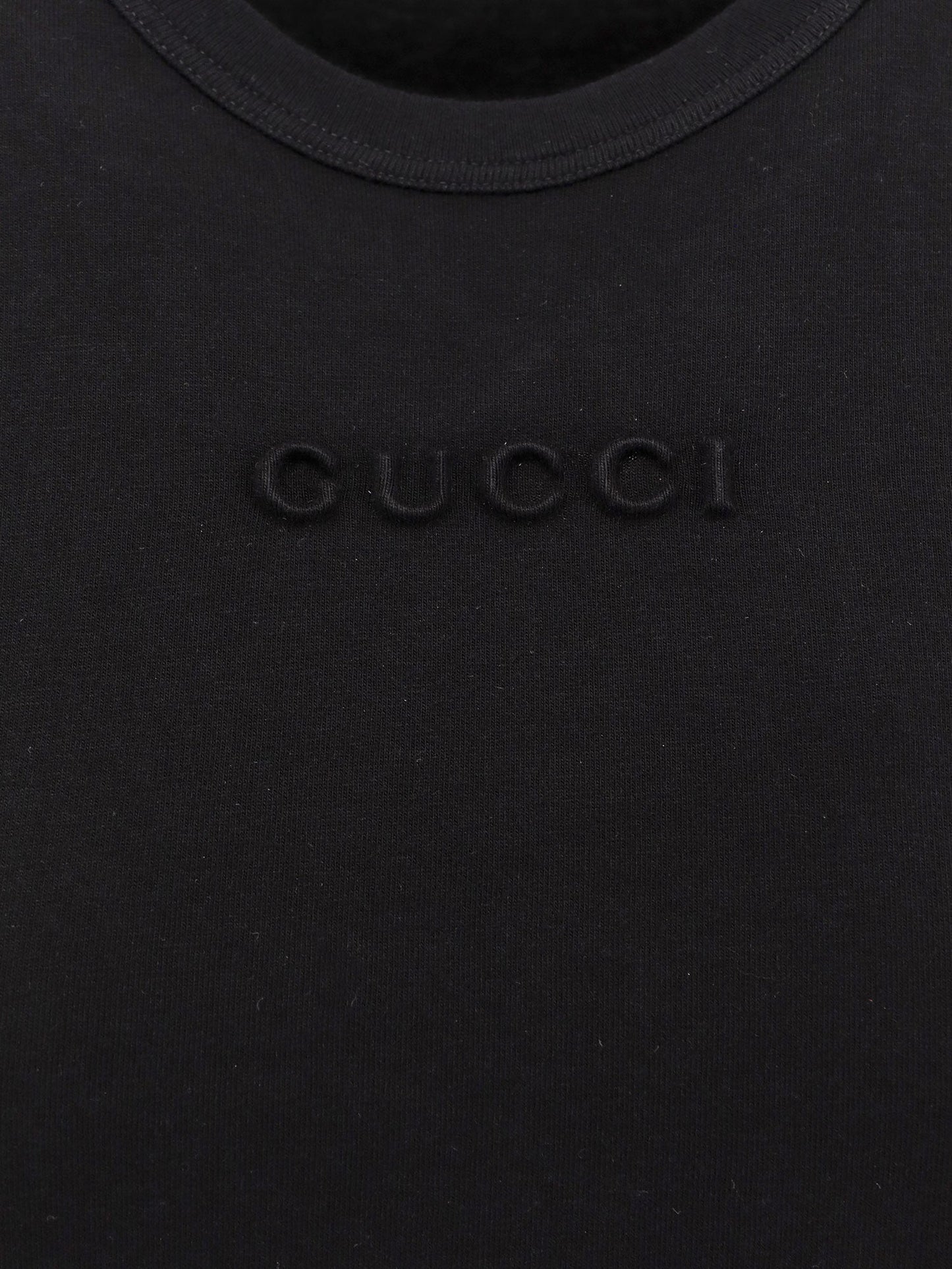 Cotton t-shirt with frontal ton sur ton logo