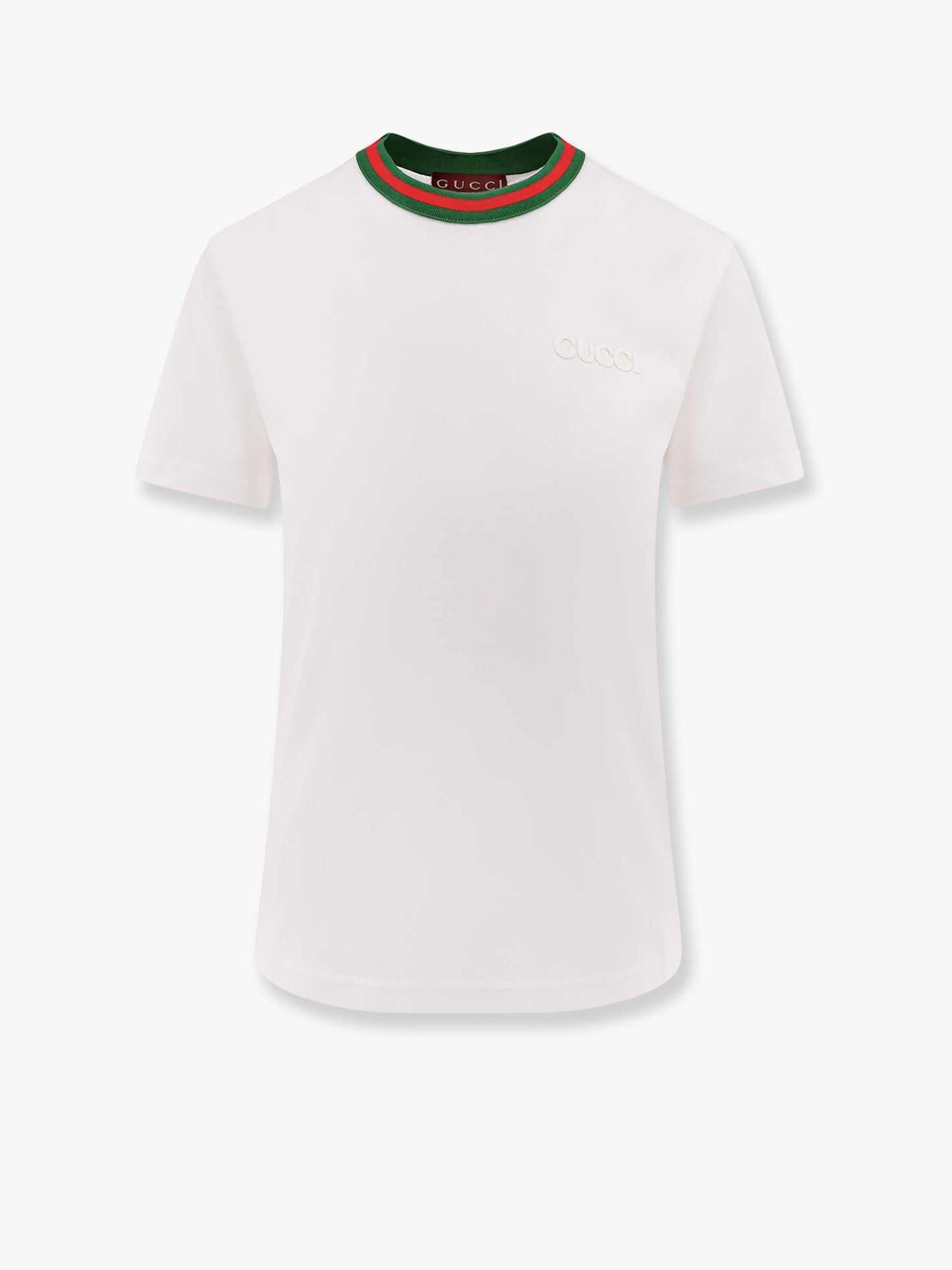 T-shirt in cotone con logo gucci in rilievo