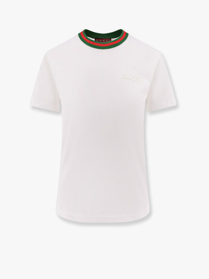 T-shirt in cotone con logo gucci in rilievo thumbnail