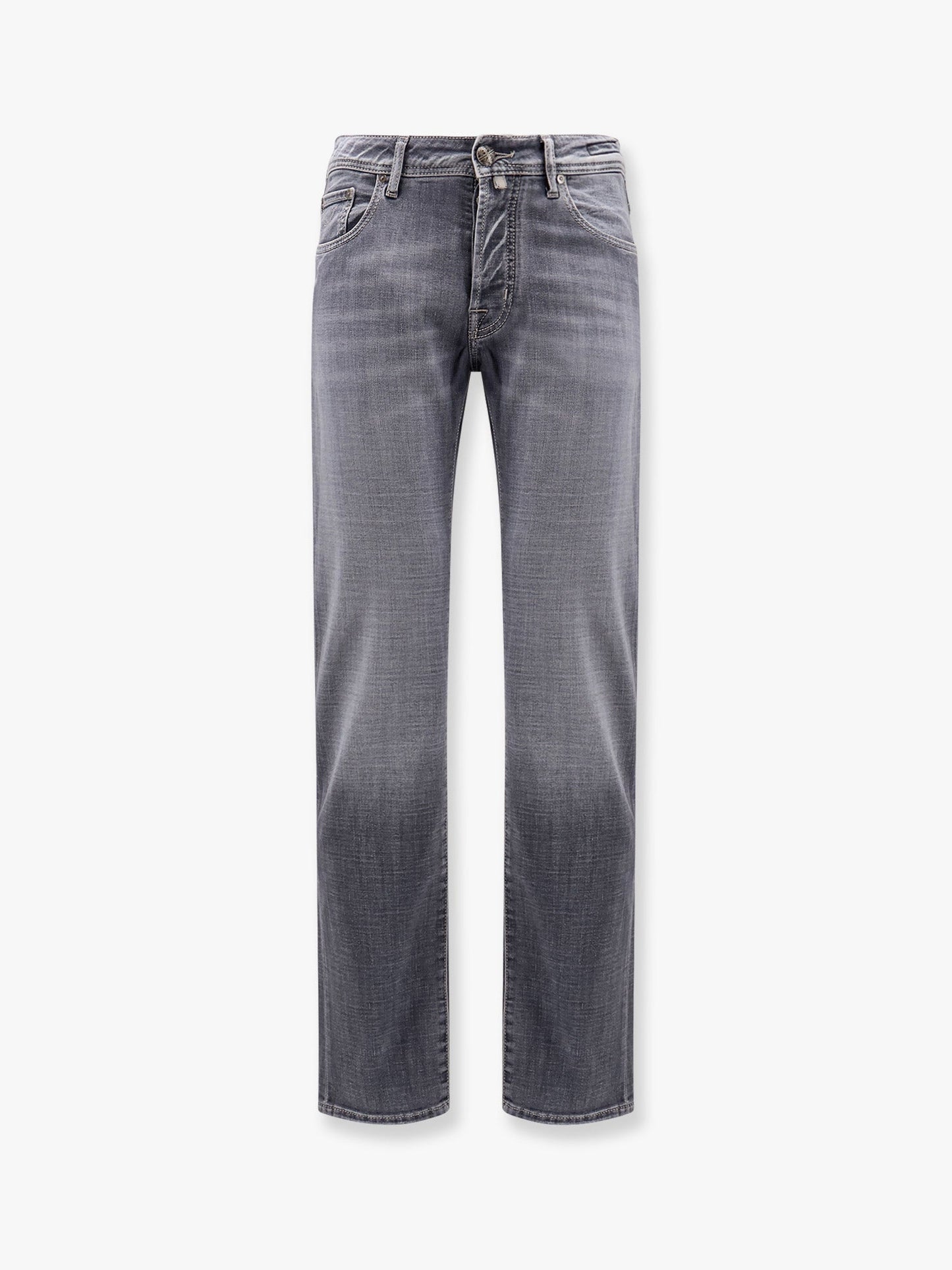 Pantalone cinque tasche in denim grigio