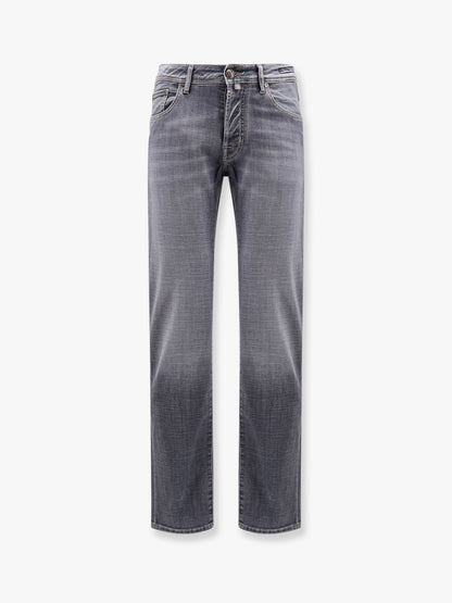 Pantalone cinque tasche in denim grigio thumbnail