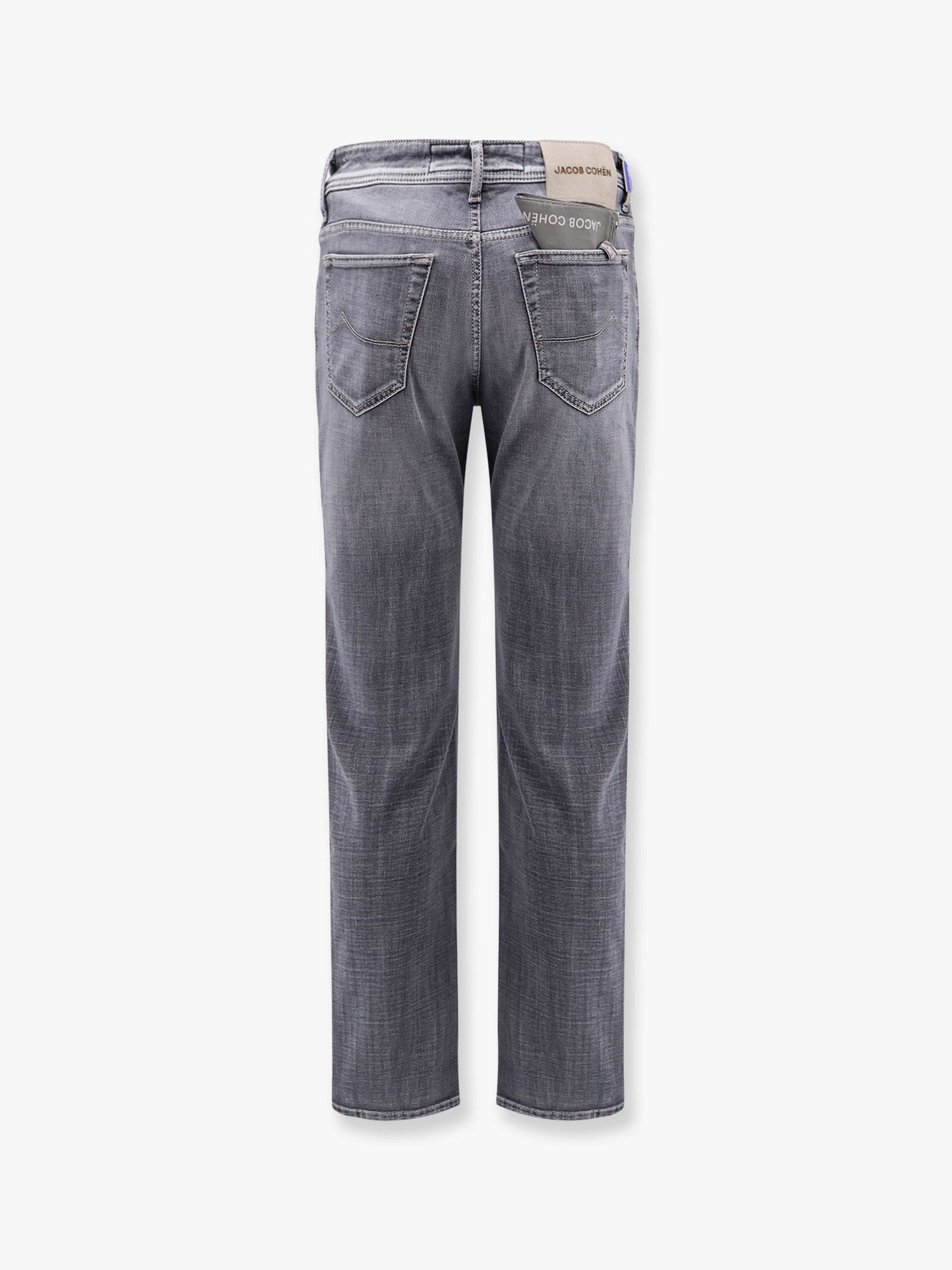 Pantalone cinque tasche in denim grigio