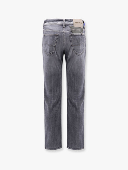 Pantalone cinque tasche in denim grigio thumbnail