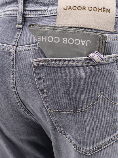 Pantalone cinque tasche in denim grigio thumbnail