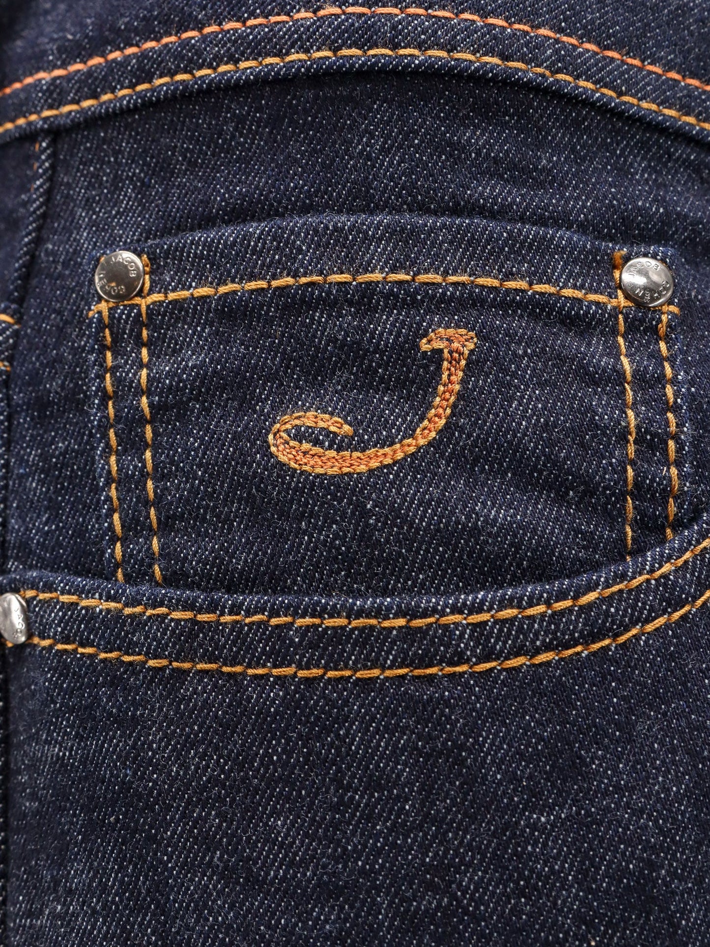 Bard stretch cotton jeans with iconic handkerchief