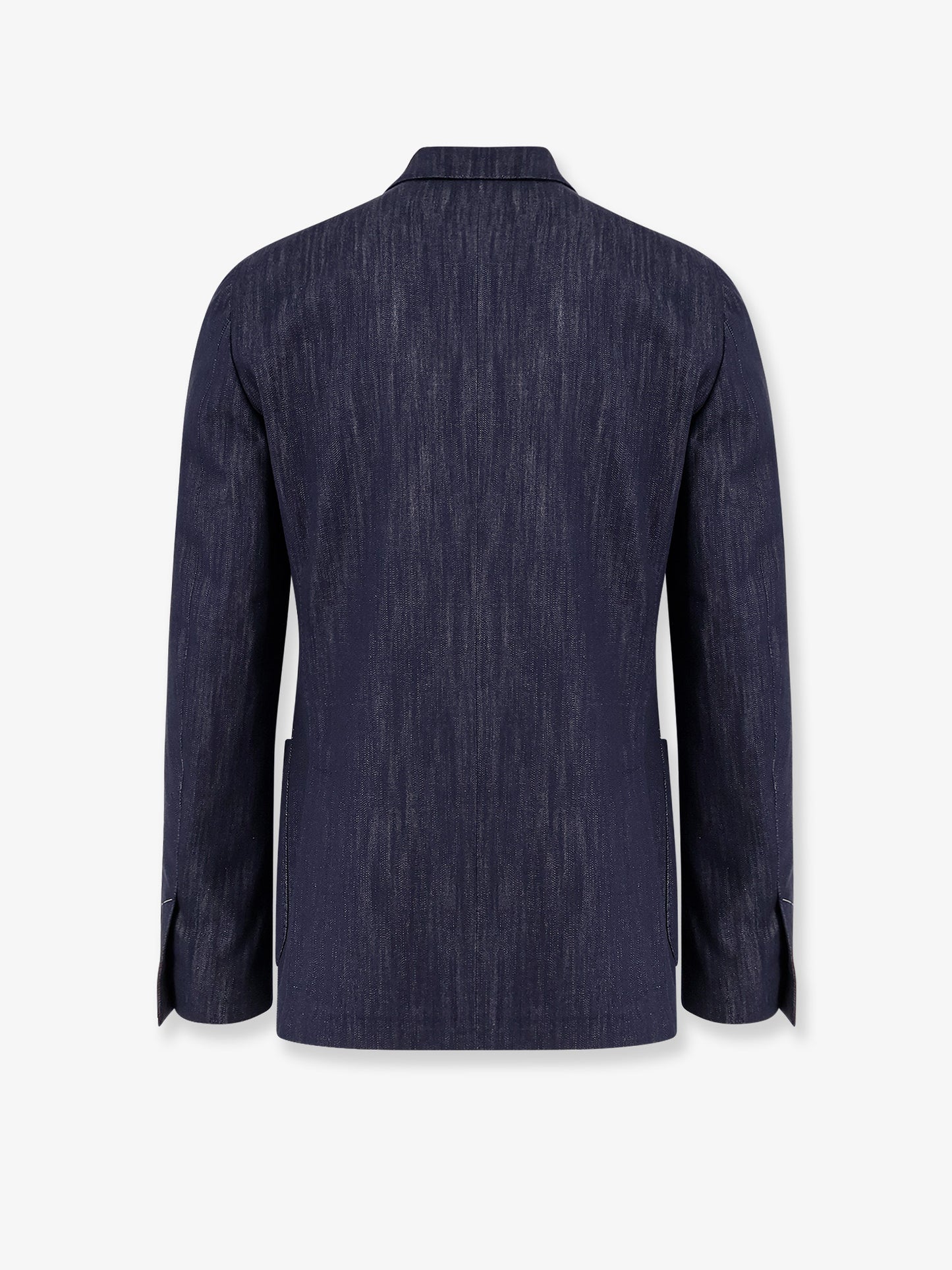 Roma denim blazer with removable iconic brooch