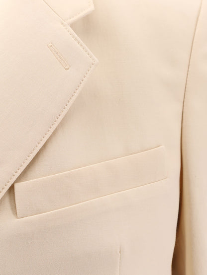 Single-breasted wool and viscose blazer thumbnail